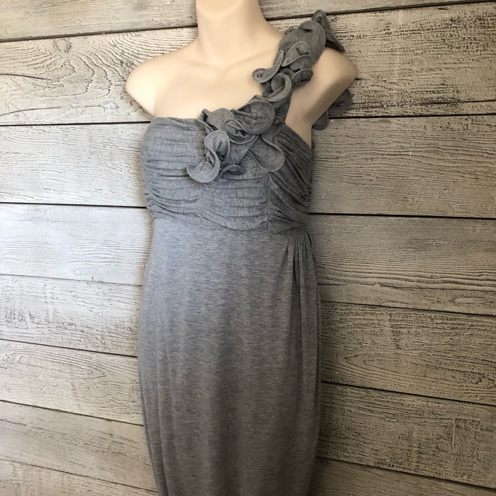 MM Couture by Miss Me Grey/Gray One Shoulder Unique Dress Size L/6 - Picture 2 of 3